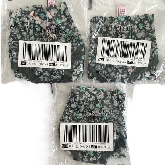 LOT 3 VICTORIA'S SECRET Floral Lace Hip hugger Panty w/ Tags, XS - Picture 8 of 9